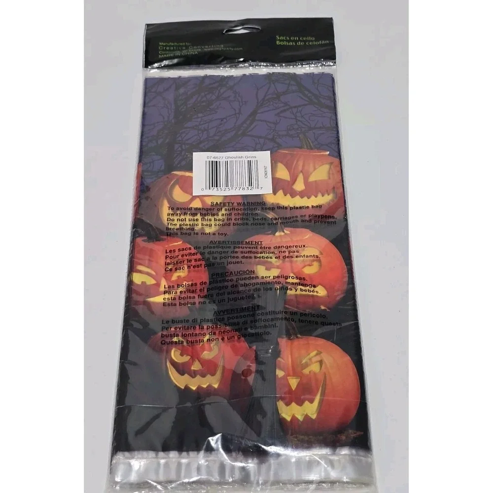 Halloween 20 Cello Trick or Treat Candy Bags Pumpkin Jack-O-Lantern W/twist Ties